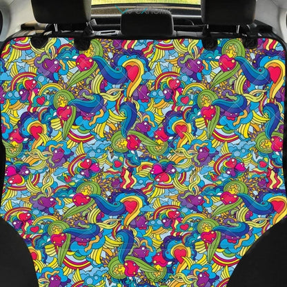 Valentine Heart Hippie Trippy Pet Car Seat Cover