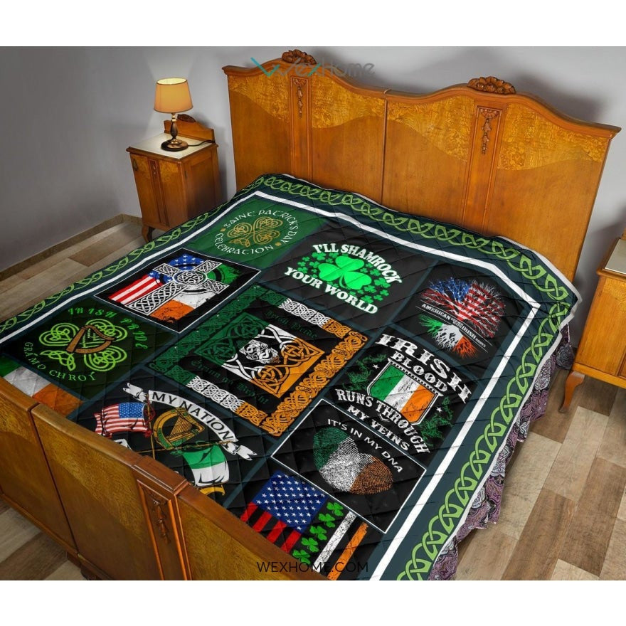 Irish Pride It's In My DNA St Patrick's Day Quilt