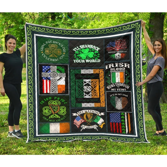 Irish Pride It's In My DNA St Patrick's Day Quilt