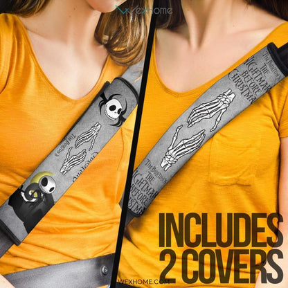 Nightmare Before Christmas Cartoon Seat Belt Covers | Chibi Jack Grey Belt Covers