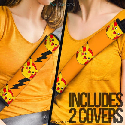 Pokemon Anime Seat Belt Covers | Hi Pikachu Lightning Belt Covers