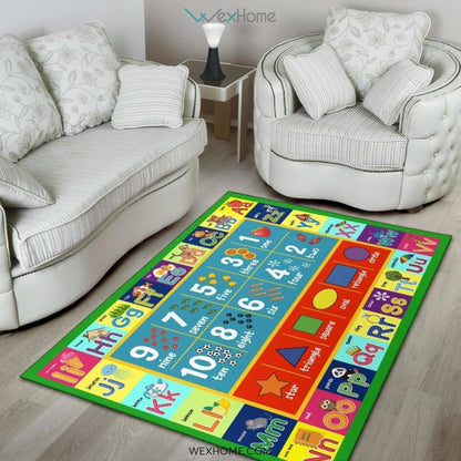 Playtime Collection ABC, Numbers and Shapes Educational Nursery Area Rug