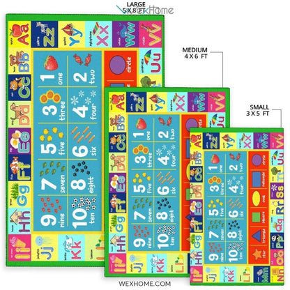 Playtime Collection ABC, Numbers and Shapes Educational Nursery Area Rug