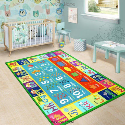 Playtime Collection ABC, Numbers and Shapes Educational Nursery Area Rug