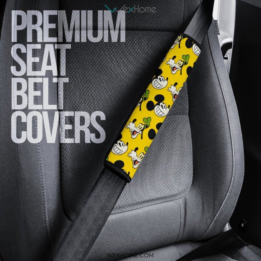 Mickey Cartoon Seat Belt Covers | Mickey Donald Patterns Red Belt Covers