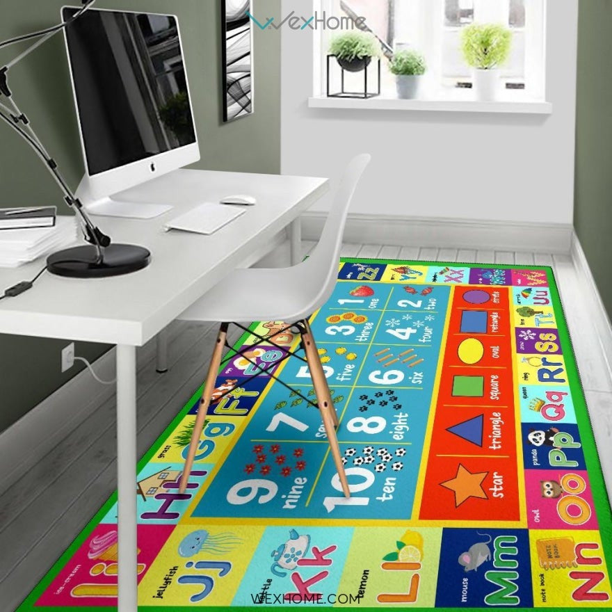 Playtime Collection ABC, Numbers and Shapes Educational Nursery Area Rug