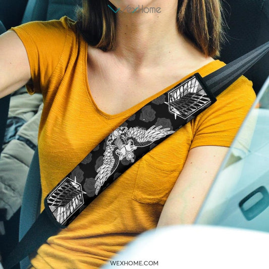 Attack On Titan Anime Seat Belt Covers | AOT Wings Of Free Patterns Belt Covers