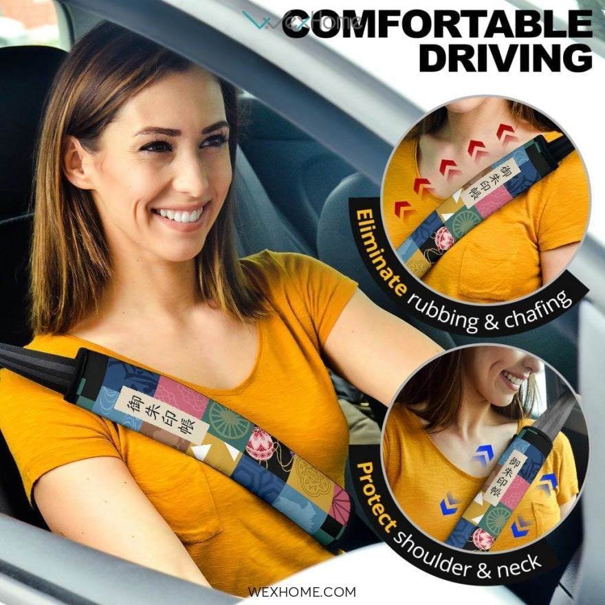 Demon Slayer Patterns Seat Belt Covers Demon Slayers Anime