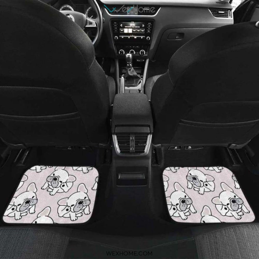 Cute French Bulldog Pattern Front And Back Car Mats