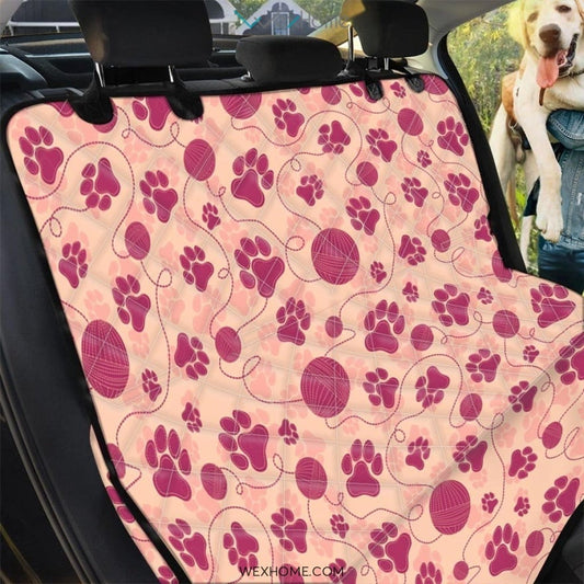 Yarn Paw Print Pet Car Seat Cover