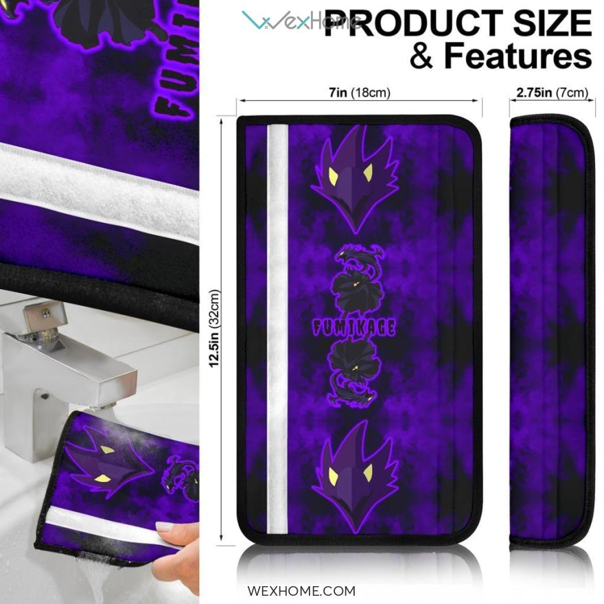 My Hero Academia Anime Seat Belt Covers | MHA Fumikage Symbol Blue Belt Covers