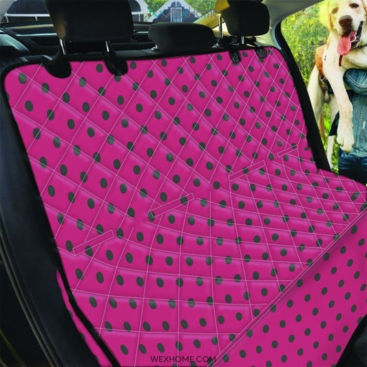 Vintage Black And Pink Tiny Polka Dot Pet Car Seat Cover