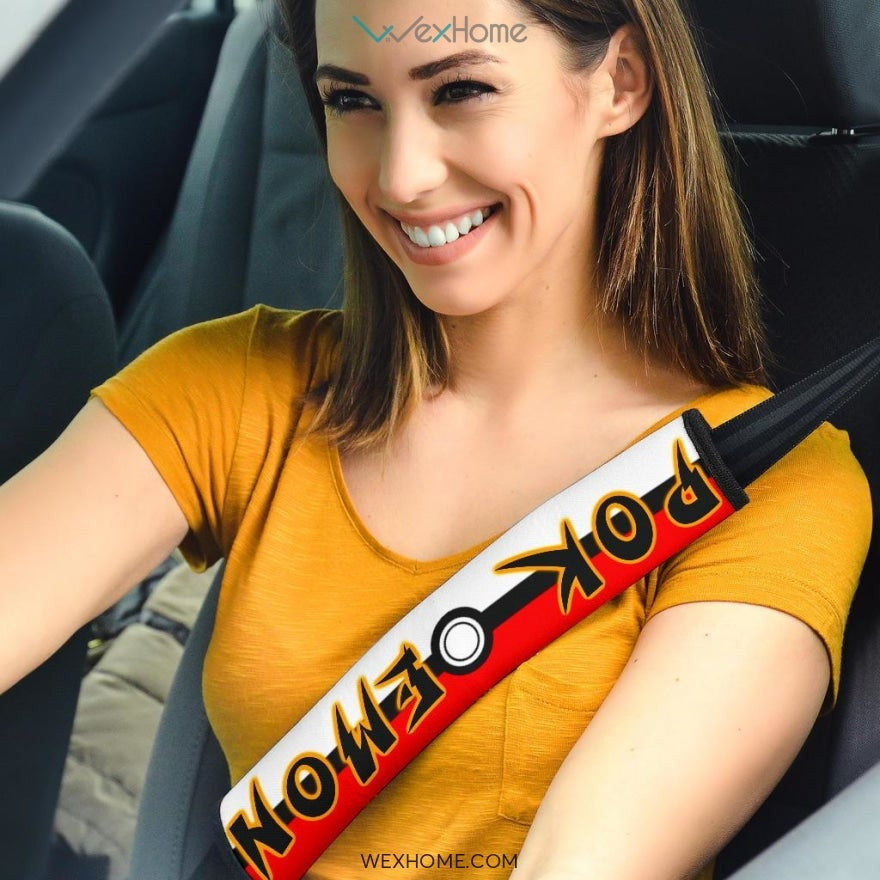 Pokemon Anime Seat Belt Covers | Pokemon Balls Minimal Belt Covers