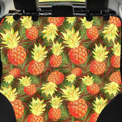 Yellow Neon Pineapple Hawaiian Print Pet Car Seat Cover