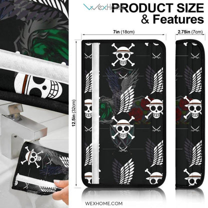 Attack On Titan Anime Seat Belt Covers | AOT Luffy Skull Belt Covers