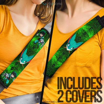 My Hero Academia Anime Seat Belt Covers | MHA Izuku Hero Green Belt Covers