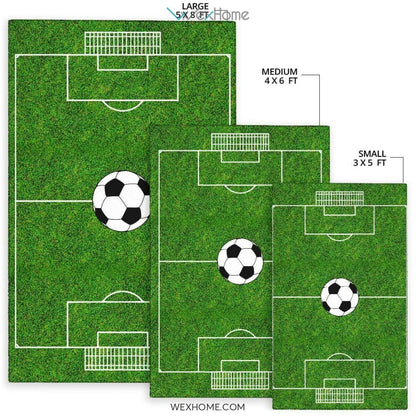 Football All Stars Soccer Ground Nursery Area Rug