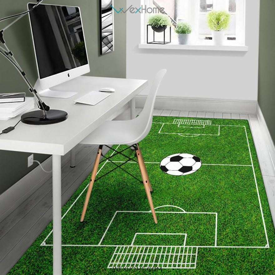 Football All Stars Soccer Ground Nursery Area Rug