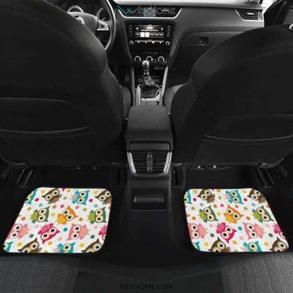 Color Cute Owl Pattern Front And Back Car Mats