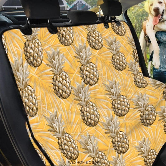 Yellow Hawaiian Pineapple Print Pet Car Seat Cover