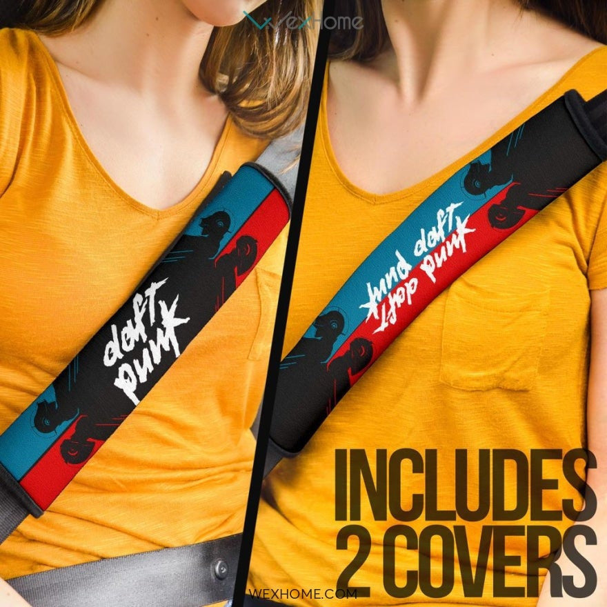 Daft Punk Seat Belt Covers | Daft Punk Silhouette Minimal Belt Covers