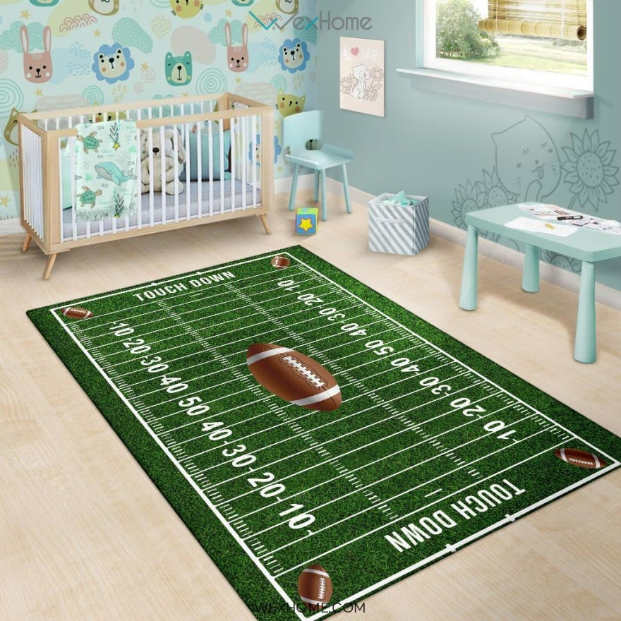 700 Corner Football Nursery Area Rug
