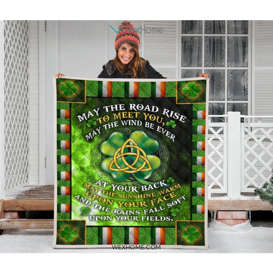 St Patrick's Day Irish Blessing May The Road Rise To Meet You Quilt