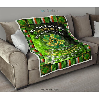 St Patrick's Day Irish Blessing May The Road Rise To Meet You Quilt