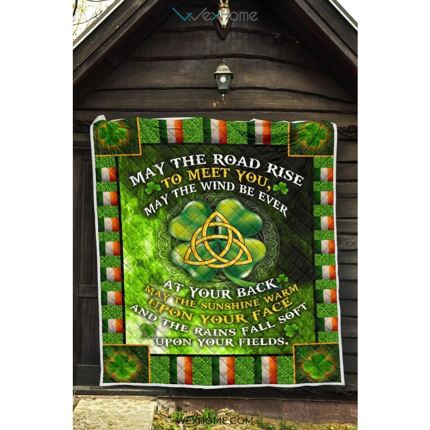 St Patrick's Day Irish Blessing May The Road Rise To Meet You Quilt