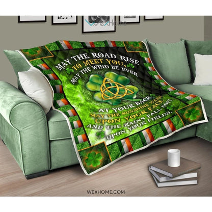 St Patrick's Day Irish Blessing May The Road Rise To Meet You Quilt