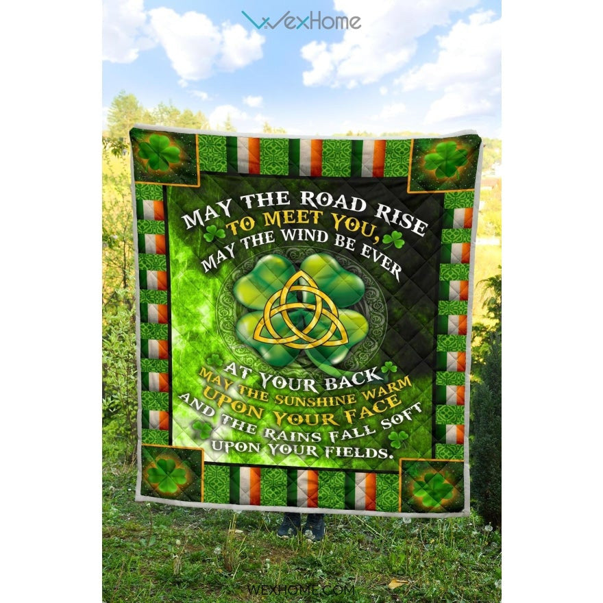 St Patrick's Day Irish Blessing May The Road Rise To Meet You Quilt