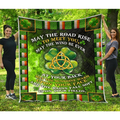 St Patrick's Day Irish Blessing May The Road Rise To Meet You Quilt
