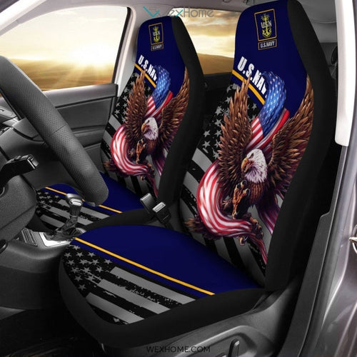 Bald Eagle American Flag Car Seat Cover United States Navy