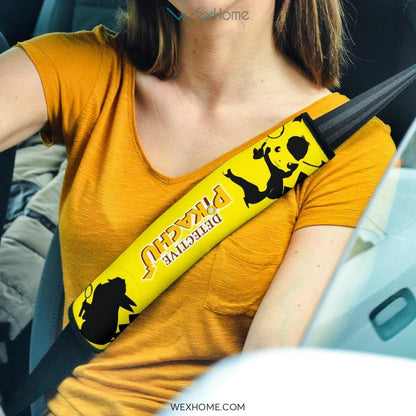 Pokemon Anime Seat Belt Covers | Detective Pikachu Silhouette Belt Covers