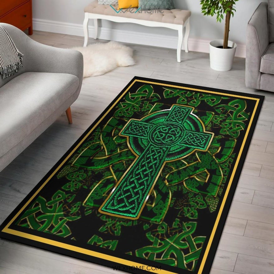 Irish Celtic Cross Saint Patrick Day Nursery Area Rug