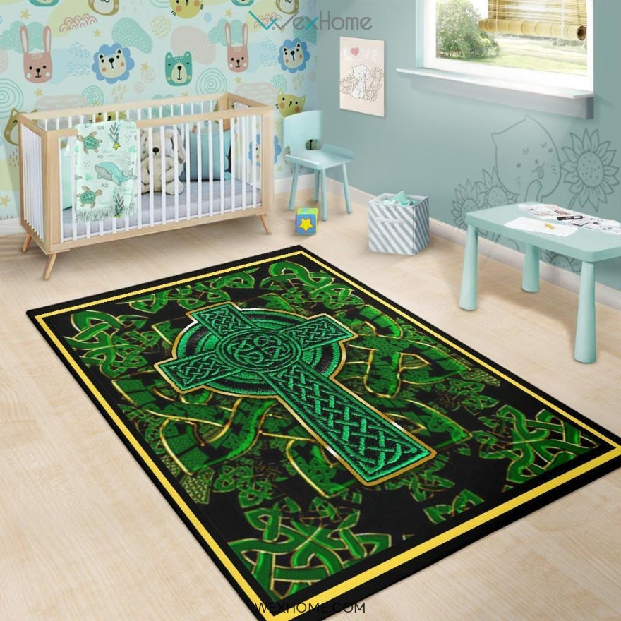 Irish Celtic Cross Saint Patrick Day Nursery Area Rug