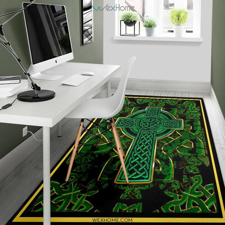 Irish Celtic Cross Saint Patrick Day Nursery Area Rug