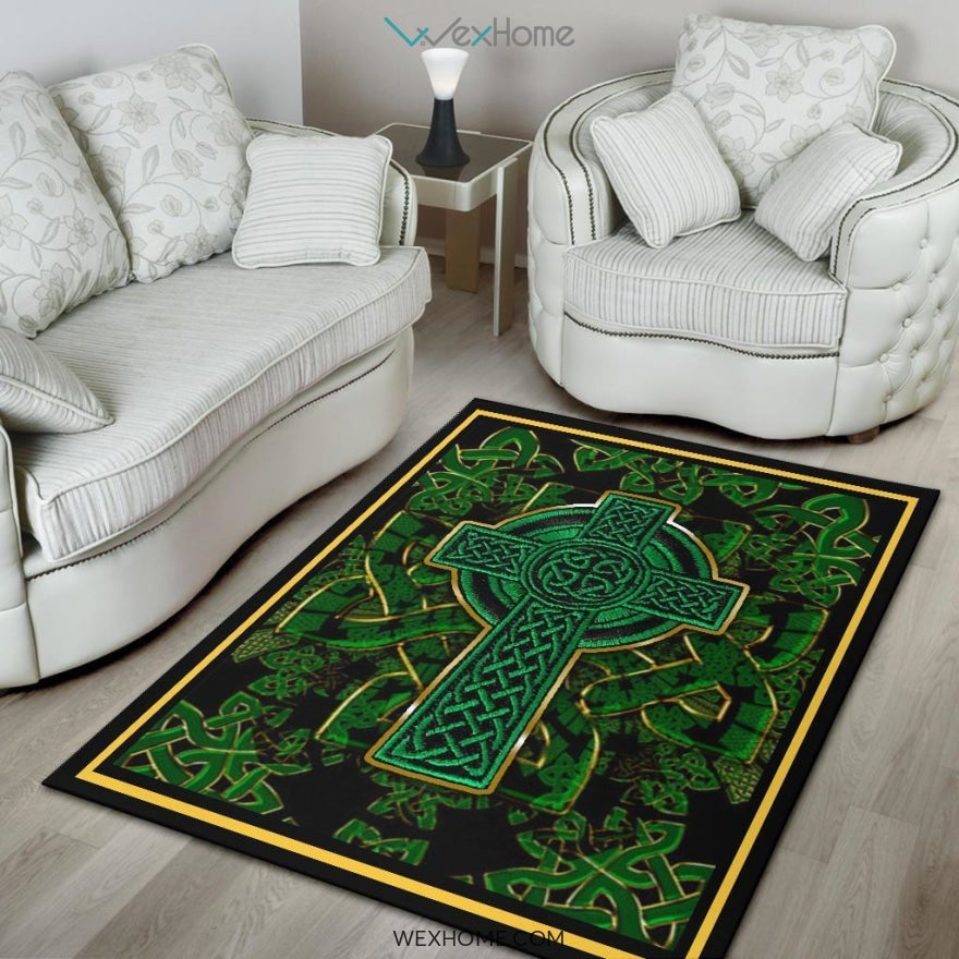 Irish Celtic Cross Saint Patrick Day Nursery Area Rug