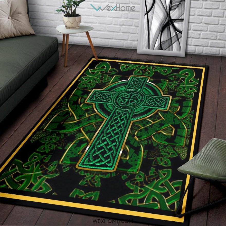 Irish Celtic Cross Saint Patrick Day Nursery Area Rug