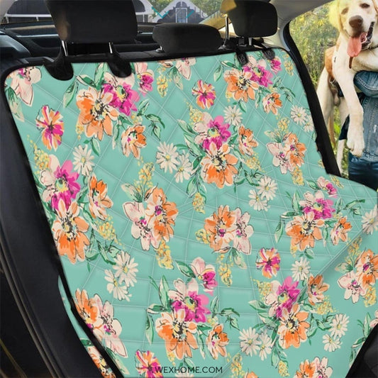 Vintage Pastel Floral Print Pet Car Seat Cover