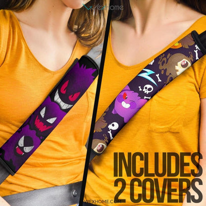 Pokemon Anime Seat Belt Covers | Evil Pokemon Gengar Purple Belt Covers