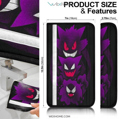 Pokemon Anime Seat Belt Covers | Evil Pokemon Gengar Purple Belt Covers