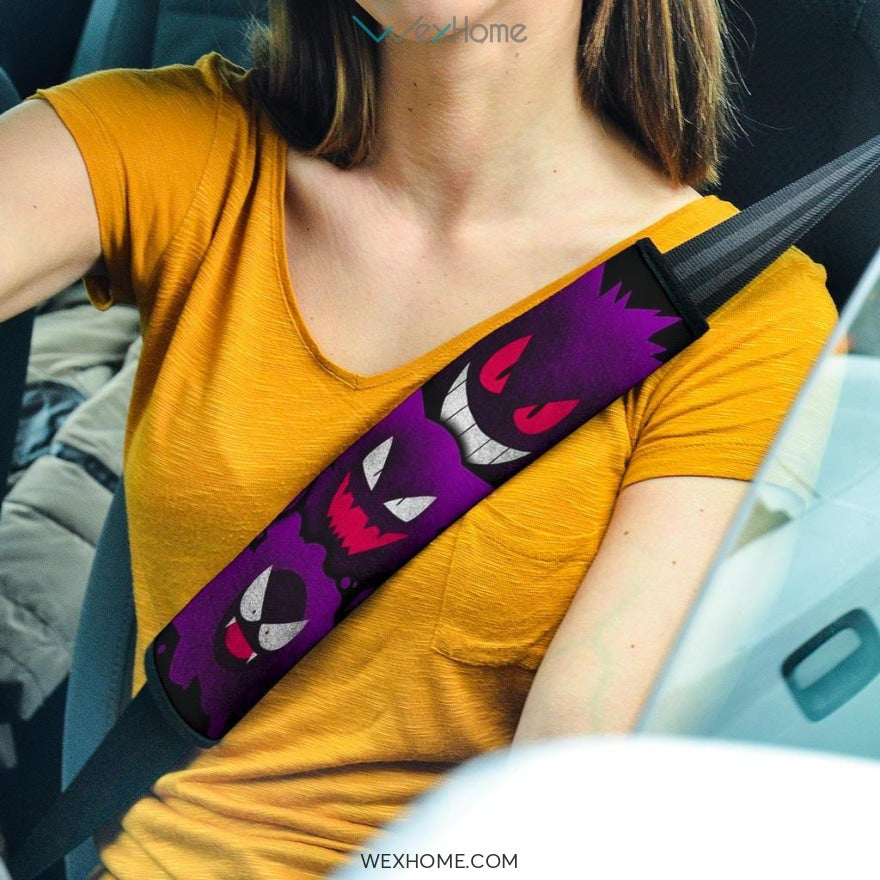 Pokemon Anime Seat Belt Covers | Evil Pokemon Gengar Purple Belt Covers