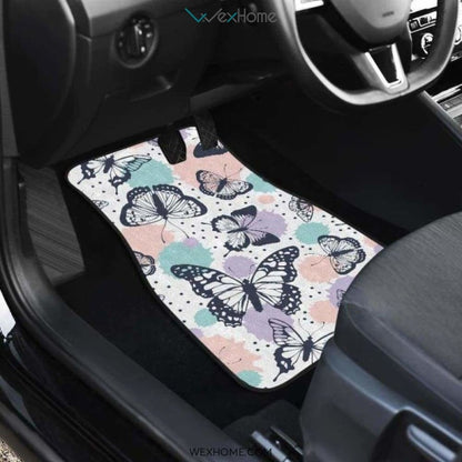 Butterfly Pattern Front And Back Car Mats