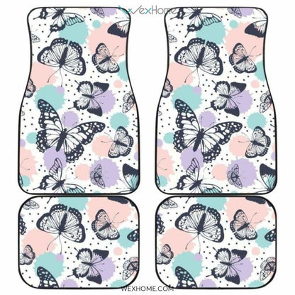 Butterfly Pattern Front And Back Car Mats