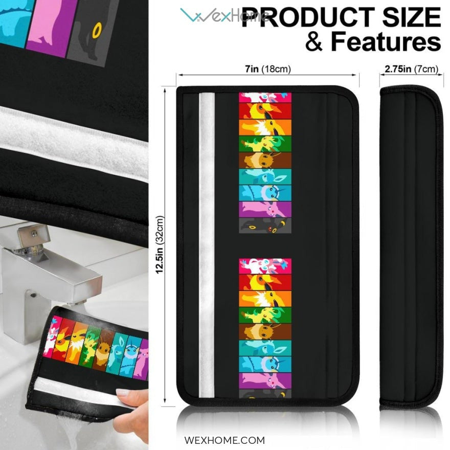 Pokemon Anime Seat Belt Covers | Pokemon Minimal Portrait Belt Covers