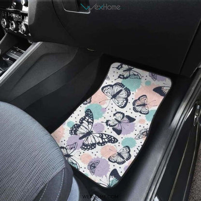 Butterfly Pattern Front And Back Car Mats