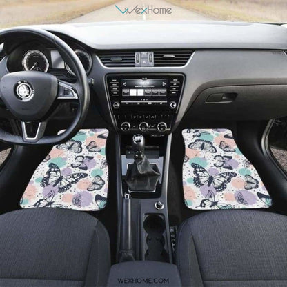 Butterfly Pattern Front And Back Car Mats