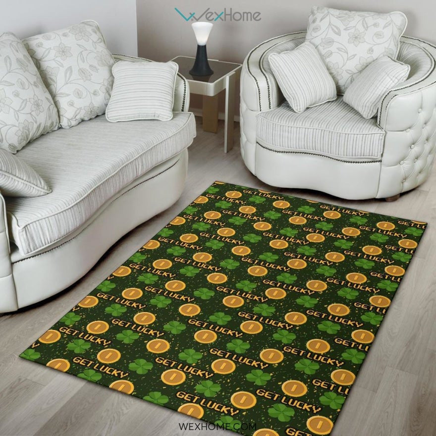 St Patrick's Day Get Lucky Irish Shamrock Nursery Area Rug