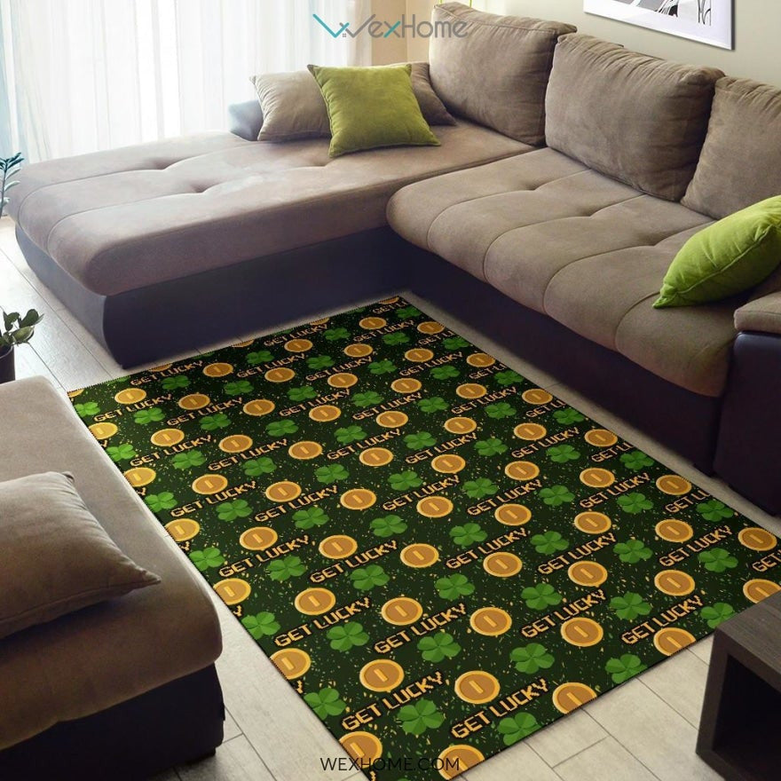 St Patrick's Day Get Lucky Irish Shamrock Nursery Area Rug